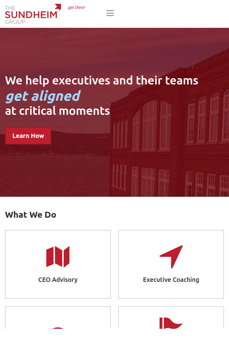 Tall screenshot of The Sundheim Group Astro homepage
